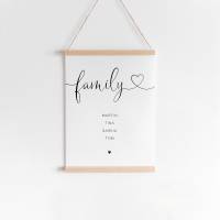 Poster "Family" personalisiert mit Namen für Familien • A5 / A4 / A3 • Geschenk für Hochzeit, Geburt Bild 6