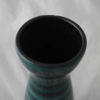Keramik Vase türkis schwarz 60er Jahre Bild 4
