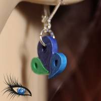 ►2021-q-0018◄ Halskette / Collier mit Quillinganhänger und passenden Ohrringen in Blau/Grün Bild 3