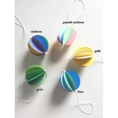 Origami Papierkugeln Anhänger 5 Farben/Kugel, Durchmesser 5 cm, Ostern, Frühling