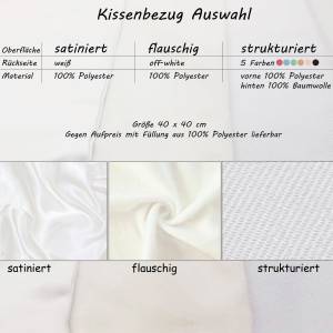 Kissen mit Name / Kissenbezug mit Füllung / satiniert oder kuschlig auch mit farbiger Rückseite / Kolibri Bild 3