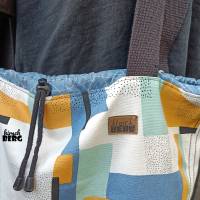 Tasche Shopper PacksEin graphisches Muster blau und senf Bild 5