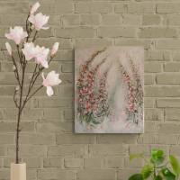 FINGERHÜTE IM MORGENTAU - schickes Blumenbild mit Glitter und Strukturpaste 40cmx50cm Bild 2
