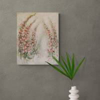 FINGERHÜTE IM MORGENTAU - schickes Blumenbild mit Glitter und Strukturpaste 40cmx50cm Bild 4
