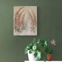 FINGERHÜTE IM MORGENTAU - schickes Blumenbild mit Glitter und Strukturpaste 40cmx50cm Bild 5