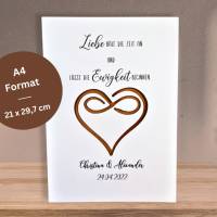 Personalisiertes Geldgeschenk zur Hochzeit - Hochzeitsgeschenk Liebe hält die Zeit an Bilderrahmen - Infinity Herz Bild 9