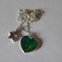 Halskette Drachenschuppen , grün-blau Bild 4