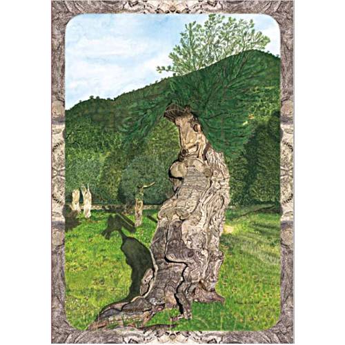 Kunst–Doppelkarte - „Iberischer Olivenbaum“ - bewusst ohne Textvorgabe - Design Ulrike Kröll.