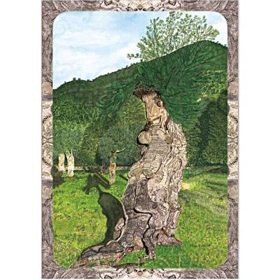 Kunst–Doppelkarte - „Iberischer Olivenbaum“ - bewusst ohne Textvorgabe - Design Ulrike Kröll.