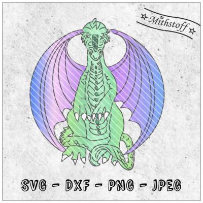 Plotterdatei - Drache Dreki - SVG - DXF - Datei - Mithstoff