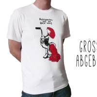 Rotkäppchen und der Böse Wolf, Bio T-Shirt Männer, Gr. XL, zweifarbiger Handsiebdruck. Bild 2