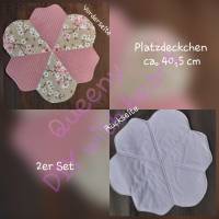 Blumige Platzdeckchen 2er - Rosa/Kirschblüten Bild 1