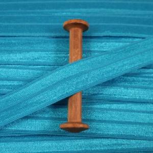 1 m elastisch Schrägband uni 16 mm, blau Bild 1