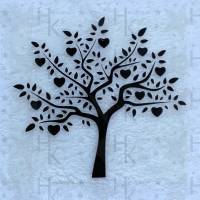 Bügelbild - Baum mit Herzen / Herzchen - viele mögliche Farben Bild 1