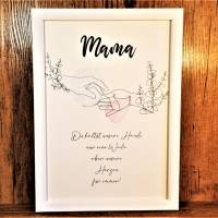 Geschenk zum Muttertag - Poster Danke Mama - Lieblingsmama du hältst unsere Herzen für immer - Bild beste Mami - Deko Bild 1