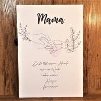 Geschenk zum Muttertag - Poster Danke Mama - Lieblingsmama du hältst unsere Herzen für immer - Bild beste Mami - Deko Bild 2