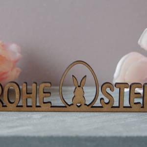 as-Herzwerk 3D Schriftzug "Frohe Ostern" 3D Motiv, Geschenk, Dekoration aus Holz, Ostern, 20cm Bild 2