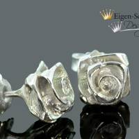 Goldschmiede Ohrringe "Roses forever" in 925er Sterling Silber, Rosen, Silberschmuck, Geschenkidee Bild 2