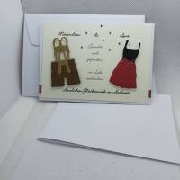 Hochzeitskarte, Dirndl & Lederhose, "in Liebe verbunden" Bild 3