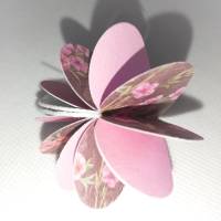 2 Anhänger Origami Papierherzen Kugeln 3 D, rosa floral, 4,9 cm, Frühling Ostern Deko Bild 3