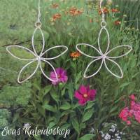Zarte, große  Blüten Ohrhänger aus Silberdraht Bild 1