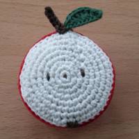 Babygreifling "Apfel" mit Quietscher, gehäkelt, rot, Biobaumwolle, GOTS, Handarbeit Bild 3