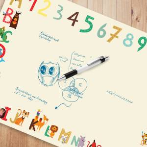 Kinder Schreibtischunterlage ABC, großer Notizblock A3 Schreibunterlage mit ABC & Zahlen 1 bis 10, perfekt für Kindergar Bild 4