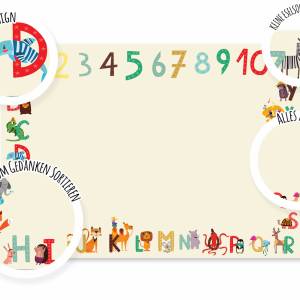 Kinder Schreibtischunterlage ABC, großer Notizblock A3 Schreibunterlage mit ABC & Zahlen 1 bis 10, perfekt für Kindergar Bild 6