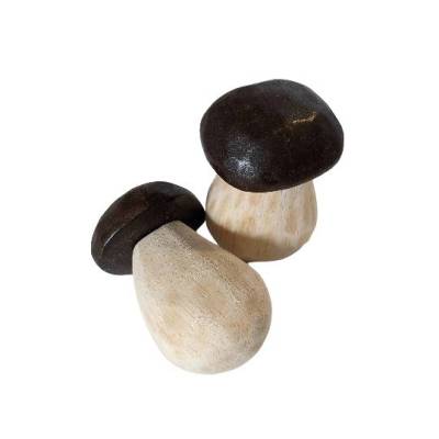 Steinpilz handgeschnitzt, Kaufladengemüse aus Holz