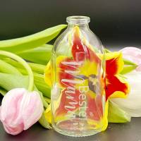 Mini Vase, Gravur, personalisiertes Glasfläschchen, kleine Flasche, Tischvasen, Geburtstag Hochzeiten, Tisch Dekoration Bild 1
