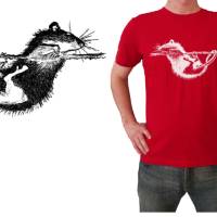 Rattte, Bio T-Shirt Männer oder Bio Fairtrade, Handsiebdruck. Bild 2