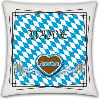 Kissen mit Name / Kissenbezug mit Füllung / satiniert oder kuschlig auch mit farbiger Rückseite / Lausbua Bayern Tracht Bild 1