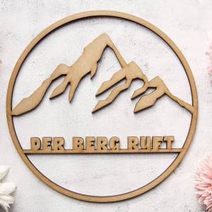 as-Herzwerk Türkranz "Der Berg ruft" Kranz Holz, 29cm - Tür & Wand-Deko Geschenk für Freunde,  Trockenblumen Bild 1
