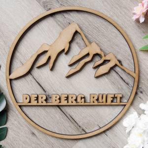 as-Herzwerk Türkranz "Der Berg ruft" Kranz Holz, 29cm - Tür & Wand-Deko Geschenk für Freunde,  Trockenblumen Bild 2