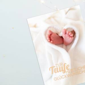 Friendly Fox Karte zur Taufe "Babyfüße", 1x Taufkarte mit Umschlag, zur Taufe Baby Füßchen, DIN A6 Klappkarte Bild 6
