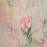 LOVELY WILD ROSES - schickes Blumenbild mit Glitter und Strukturpaste 40cmx50cm Bild 8