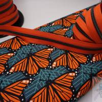 Taschenstoff / Birch Bio-Baumwolle Barkcloth - Monarch Butterflies / Schmetterling - Charley Harper Bild 1