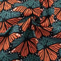 Taschenstoff / Birch Bio-Baumwolle Barkcloth - Monarch Butterflies / Schmetterling - Charley Harper Bild 5