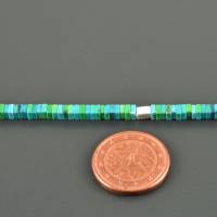 Chrysokoll - Kette mit Silber, viereckige Edelsteinkette, zartes Collier in türkis blau grün, Chrysokolla Halskette Bild 3