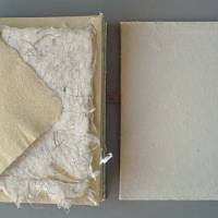 Briefpapierset mit 4 handgeschöpften Umschlägen, ca. 16,5 cm x 11,5 cm, ocker/natur, Geschenk Bild 4