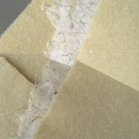 Briefpapierset mit 4 handgeschöpften Umschlägen, ca. 16,5 cm x 11,5 cm, ocker/natur, Geschenk Bild 5