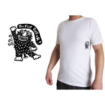 Quelle Odeur, Bio T-Shirt Männer, Siebdruck, handbedruckt.