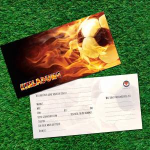 Fußball Einladungskarten, 12 Einladungen Kindergeburtstag Feuer Fussball, Fußball Party Einladung Geburtstag Fussball Ki Bild 2