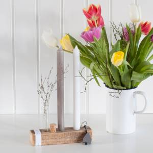 Blumenvase | Blumenwiese | Gewürzleiste | Kerzenbrett | Kerzenhalter | Kerzenständer aus Holz - 3er Bild 1