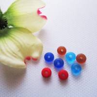 10x handgemachte Murano Glas Perlen Rondelle 8 mm x 4 mm  Matt 4 Farben zur Auswahl Bild 1