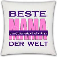 Kissen Beste MAMA der Welt / Kissenbezug mit Füllung / 8 versch. Bezüge / Mutter Muttertag Bild 1