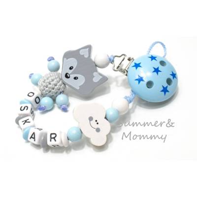 Schnullerkette mit Namen Fuchs