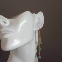 Ohrringe lang,Silber vergoldet, blaue Edelsteine,Apatit Bild 2