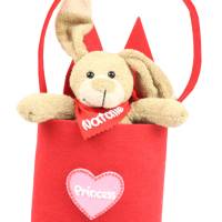 Filztasche mit Hasenohren und Hase personalisiert -  Geschenk zu Ostern mit Name - Filztasche in Filzherz Bild 6