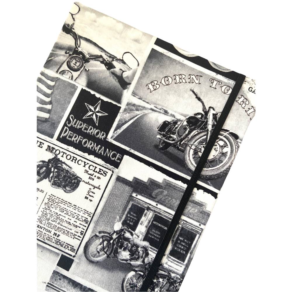 Notizbuch Kladde "Motorcycles" Hardcover ähnlich A5 17,5 x 23 cm stoffbezogen Motorrad Motorsport Motorradfan Bike Motorradtour Geschenk Geschenk Geschenkidee Bild 1